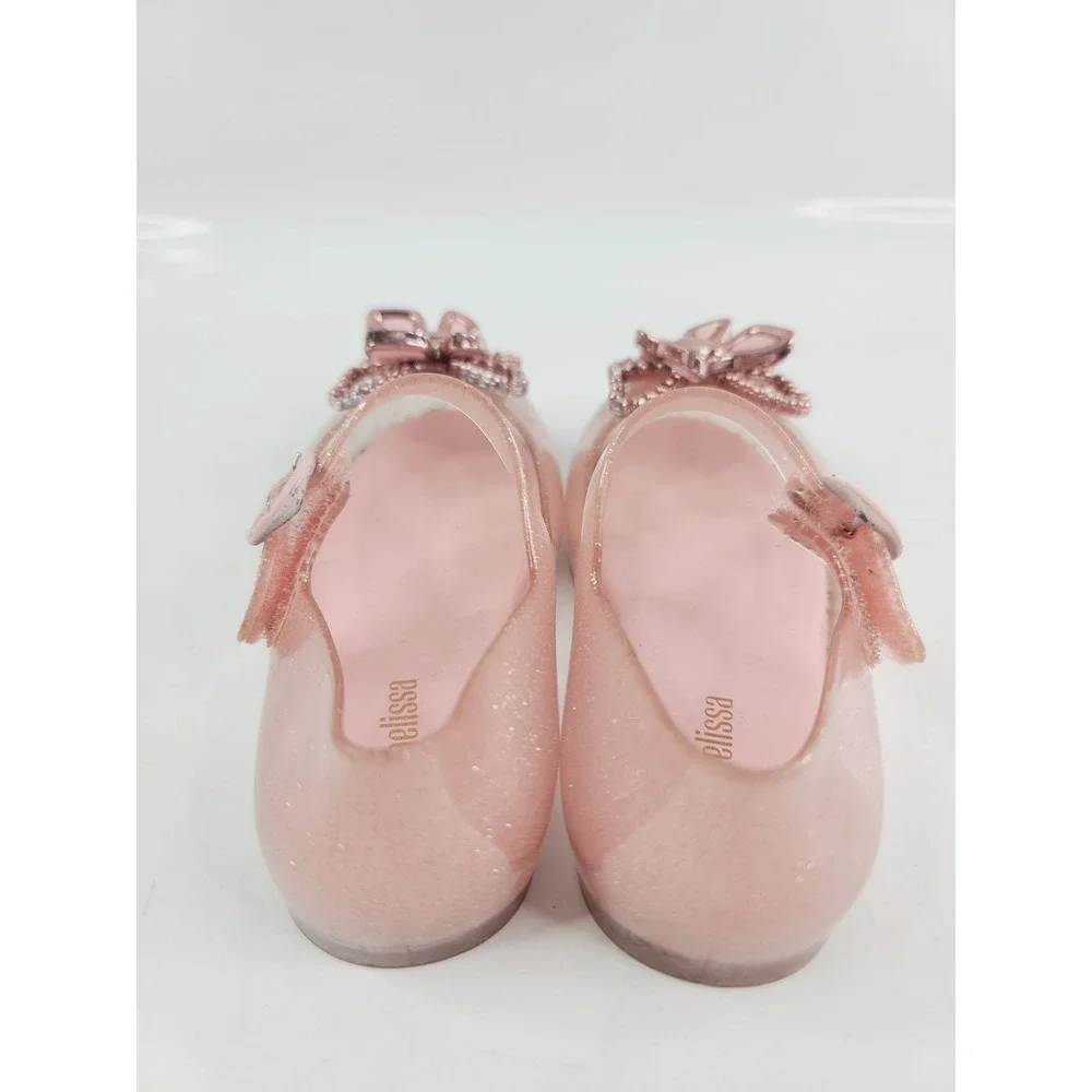 Mini Melissa Strappy Sandals For‎ Girls, Size 8, Pink.
